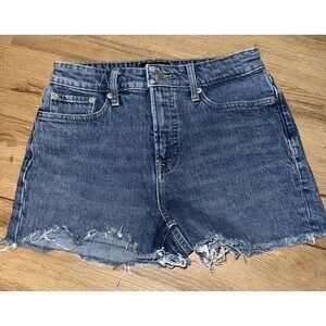 Free Assembly Women's Size 4 Jean Shorts Frayed Hem Blue